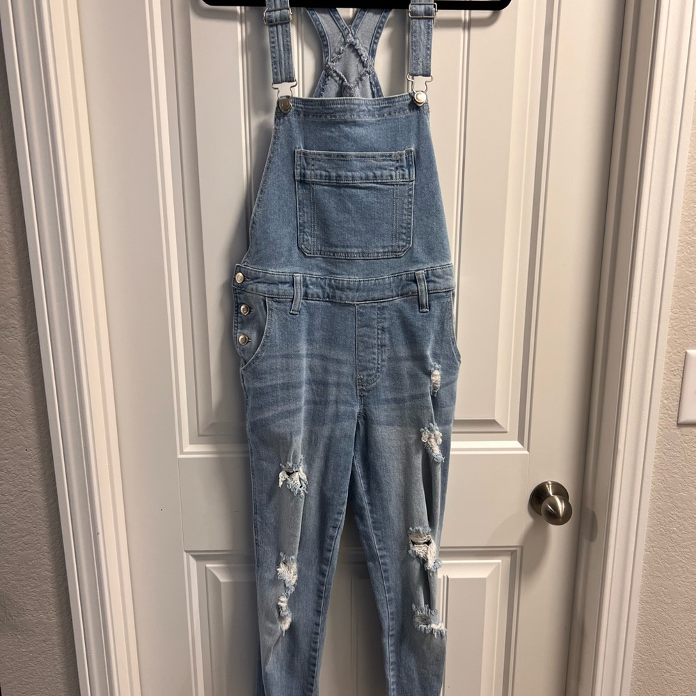 Celebrity Pink Light Blue Denim Overalls